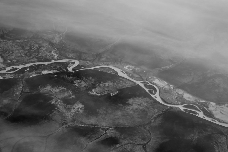 Winding river from above